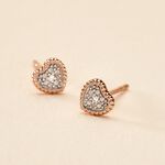 Boucles D'oreilles Puces Mon Premier Diamant Or Rose - Clous d'oreilles Femme | Histoire d&rsquo;Or