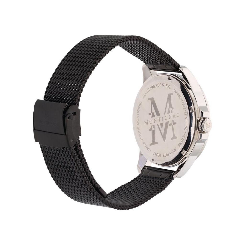 Montre Montignac Round Noir - Id&eacute;es cadeaux Homme | Histoire d&rsquo;Or