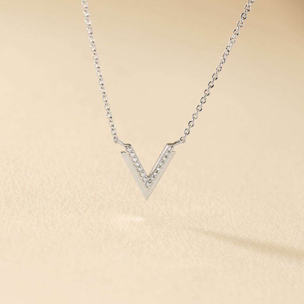 Collier Nollia Argent Blanc Oxyde De Zirconium - Colliers fantaisie Femme | Histoire d&rsquo;Or