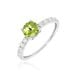 Bague Or Blanc Monroe P&eacute;ridot Oxydes De Zirconium - Bagues solitaires Femme | Histoire d&rsquo;Or