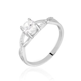 Bague Maryna Argent Blanc Oxyde De Zirconium - Bagues solitaires Femme | Histoire d’Or
