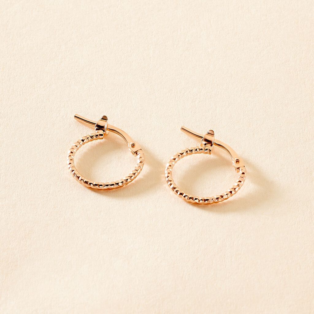 Créoles Valentine Argent Rose - Boucles d'oreilles créoles Femme | Histoire d’Or