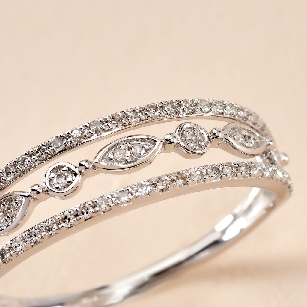 Bague Veca Or Blanc Diamant - Bagues avec pierre Femme | Histoire d&rsquo;Or