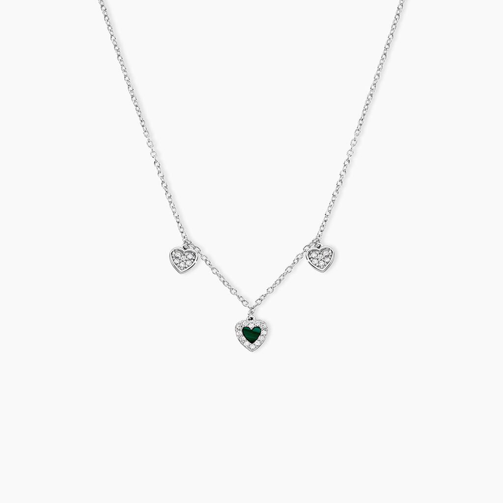 Collier Lovia Argent Blanc Malachite Oxyde De Zirconium - Colliers fantaisie Femme | Histoire d&rsquo;Or