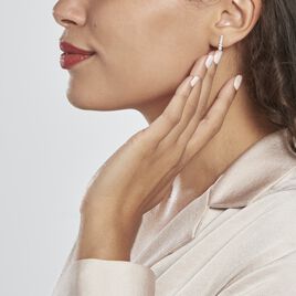 Boucles D'oreilles Pendantes Georas Or Blanc Oxyde - Boucles d'oreilles pendantes Femme | Histoire d’Or