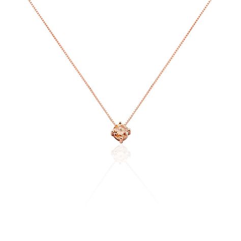 Collier Solitaire Argent Rose Rio Santa Teresa Oxyde De Zirconium - Colliers fantaisie Femme | Histoire d’Or