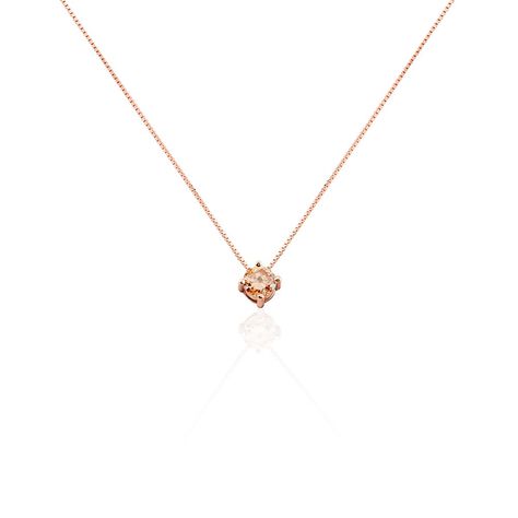 Collier Solitaire Argent Rose Rio Santa Teresa Oxyde De Zirconium - Colliers fantaisie Femme | Histoire d’Or