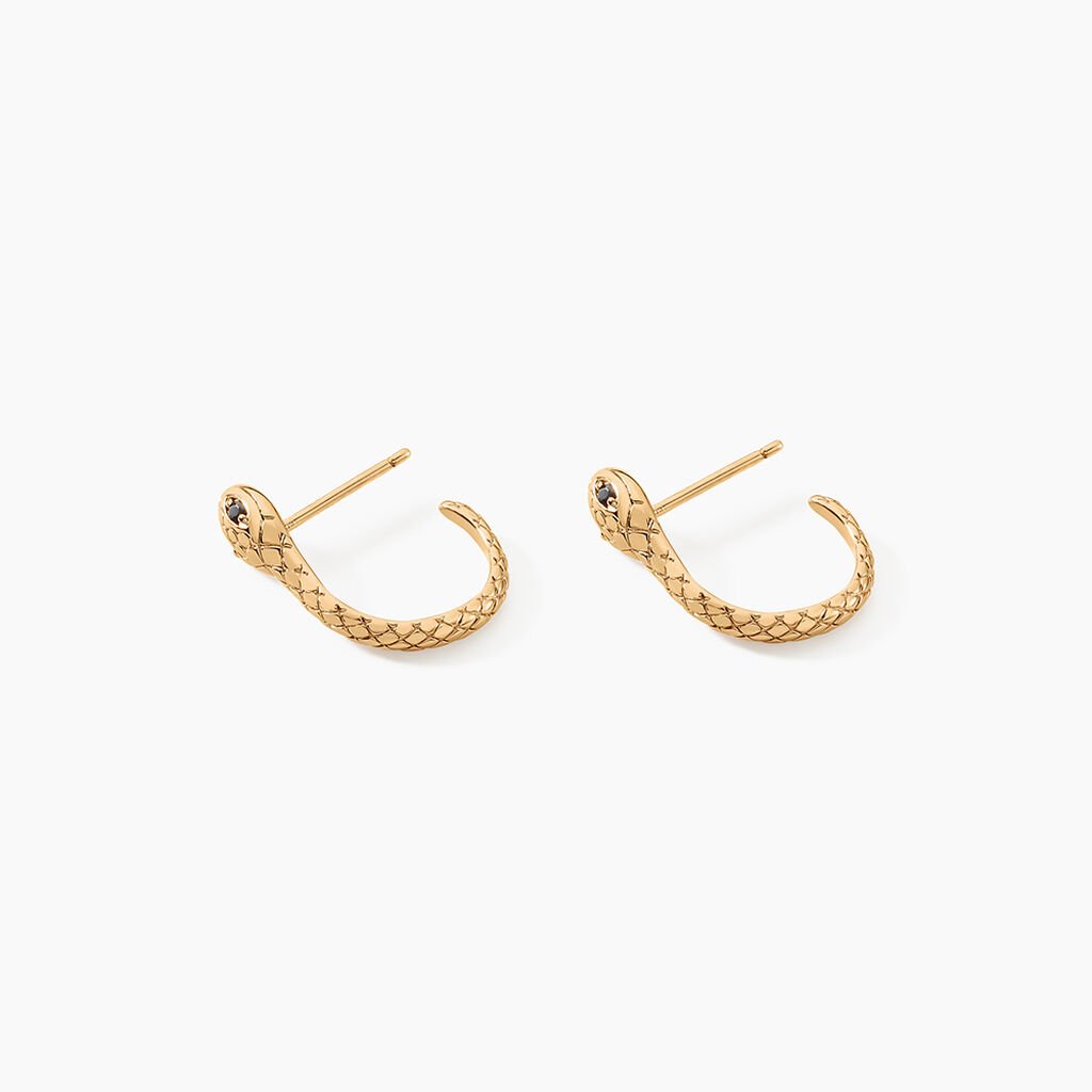Créoles Yasha Plaqué Or Jaune Spinelle - Boucles d'oreilles créoles Femme | Histoire d’Or