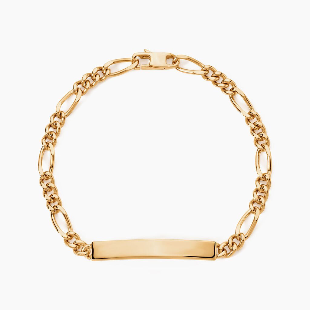 Bracelet Identit&eacute; Plaqu&eacute; Or Jaune Bixente - Gourmettes Homme | Histoire d&rsquo;Or