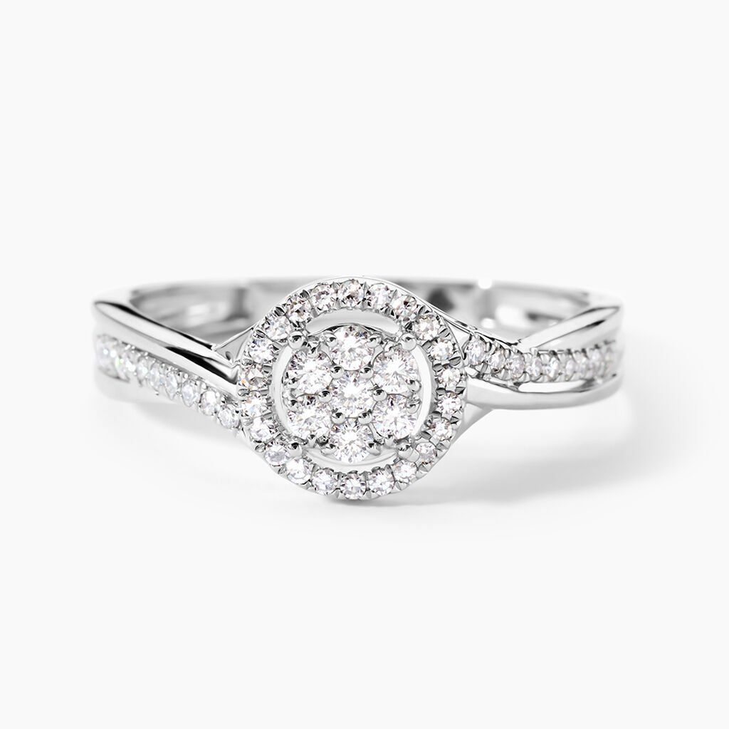 Bague Cissy Platine Blanc Diamant - Bagues avec pierre Femme | Histoire d&rsquo;Or
