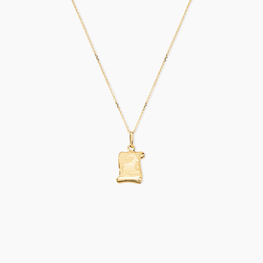 Pendentif Lamie Zodiaque Parchemin Or Jaune - Pendentifs Zodiaque Famille | Histoire d&rsquo;Or