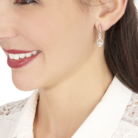 Boucles D'oreilles Pendantes Angie Argent Blanc Oxyde De Zirconium - Boucles d'oreilles fantaisie Femme | Histoire d’Or