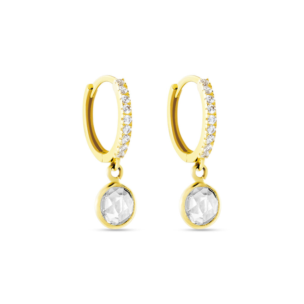 Créoles Or Jaune Arielle Oxyde De Zirconium - Boucles d'oreilles créoles Femme | Histoire d’Or