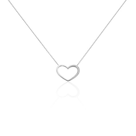 Collier Oflaz Argent Blanc Oxyde De Zirconium - Colliers Coeur Femme | Histoire d’Or