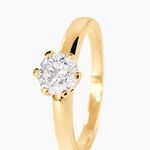 Bague Solitaire Or Jaune Diamant Synthetique - Bagues solitaires Femme | Histoire d&rsquo;Or