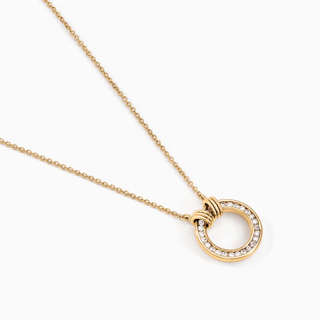 Collier Philine Plaqu&eacute; Or Dor&eacute; Oxyde De Zirconium - Colliers Femme | Histoire d&rsquo;Or