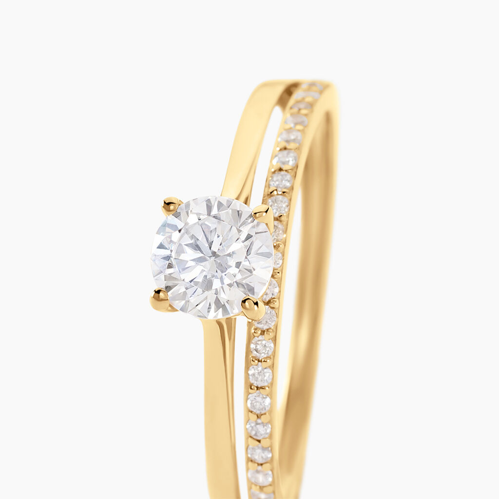 Bague Solitaire Anatoline Or Jaune Oxyde De Zirconium - Bagues solitaires Femme | Histoire d&rsquo;Or