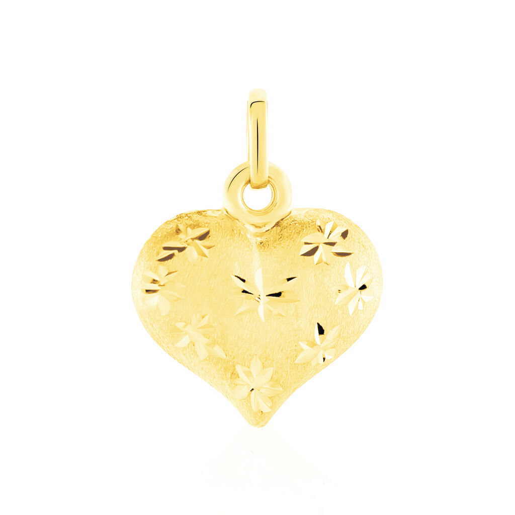 Pendentif Eudocie Coeur Mat Et Brillant Or Jaune