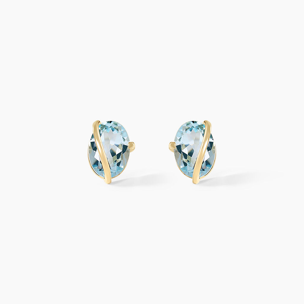 Boucles D'oreilles Puces Prudencia Or Jaune Topaze - Clous d'oreilles Femme | Histoire d&rsquo;Or