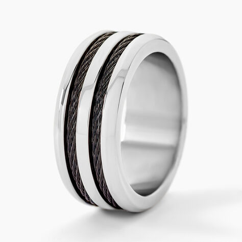 Bague Men's Steel Acier Blanc - Bagues fantaisie Homme | Histoire d’Or