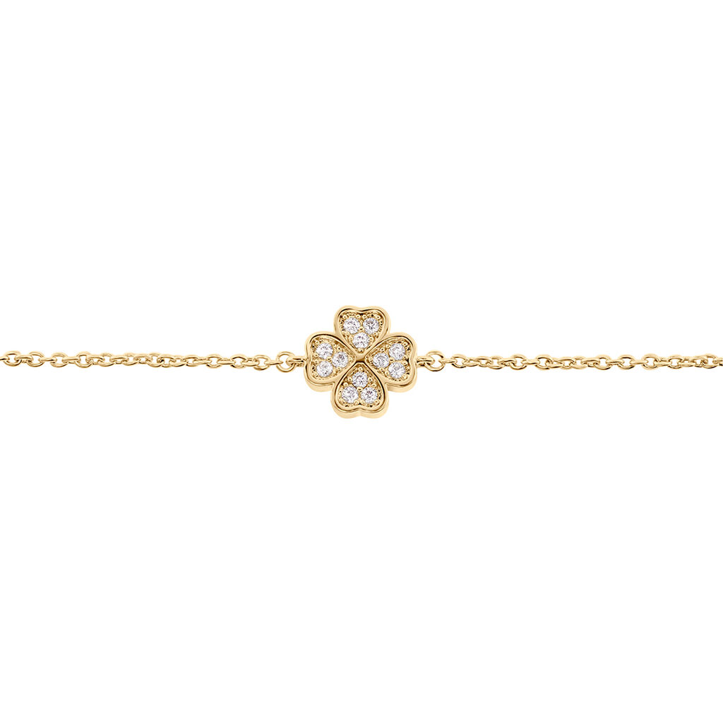 Bracelet Rhosyn Plaqué Or Jaune Oxyde De Zirconium - Bracelets Femme | Histoire d’Or