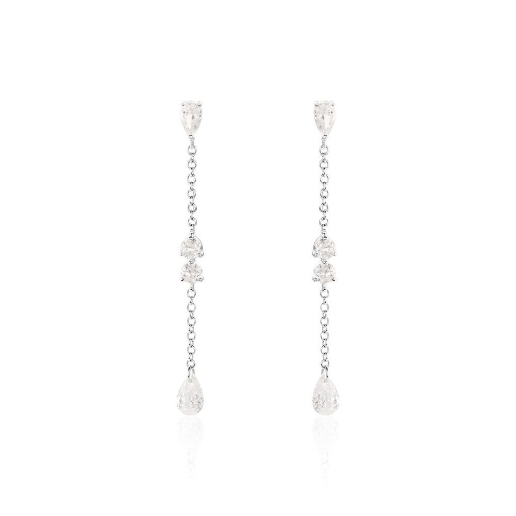 Boucles D'oreilles Pendantes Kelan Argent Blanc Oxyde De Zirconium - Boucles d'oreilles fantaisie Femme | Histoire d’Or