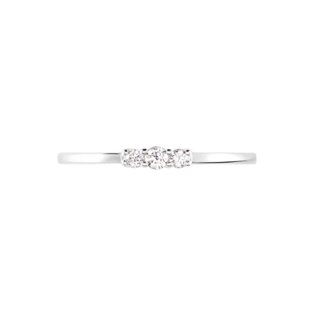 Bague Sabine Or Blanc Diamant - Bagues solitaires Femme | Histoire d&rsquo;Or