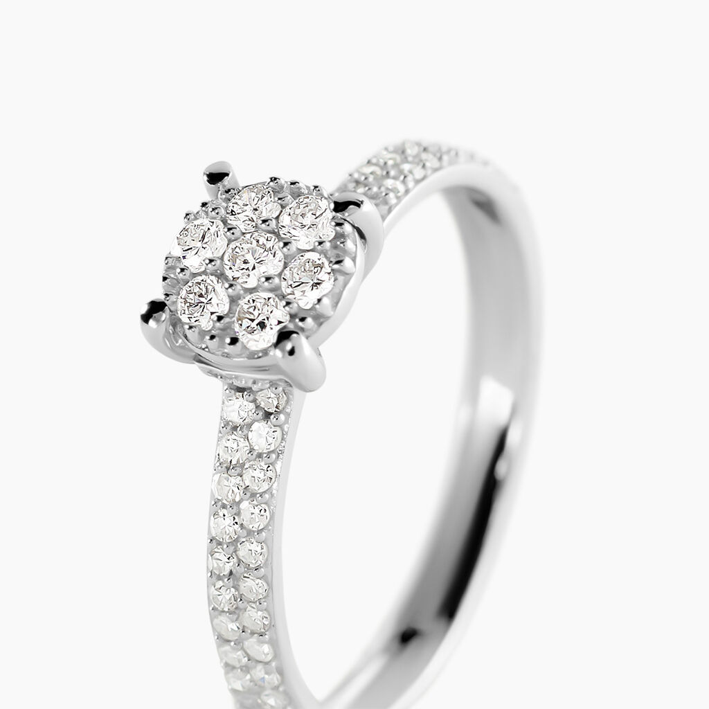 Bague Frika Or Blanc Diamant - Bagues avec pierre Femme | Histoire d&rsquo;Or