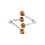 Bague Argent Blanc Accorus Ambre - Bagues avec pierre Femme | Histoire d&rsquo;Or