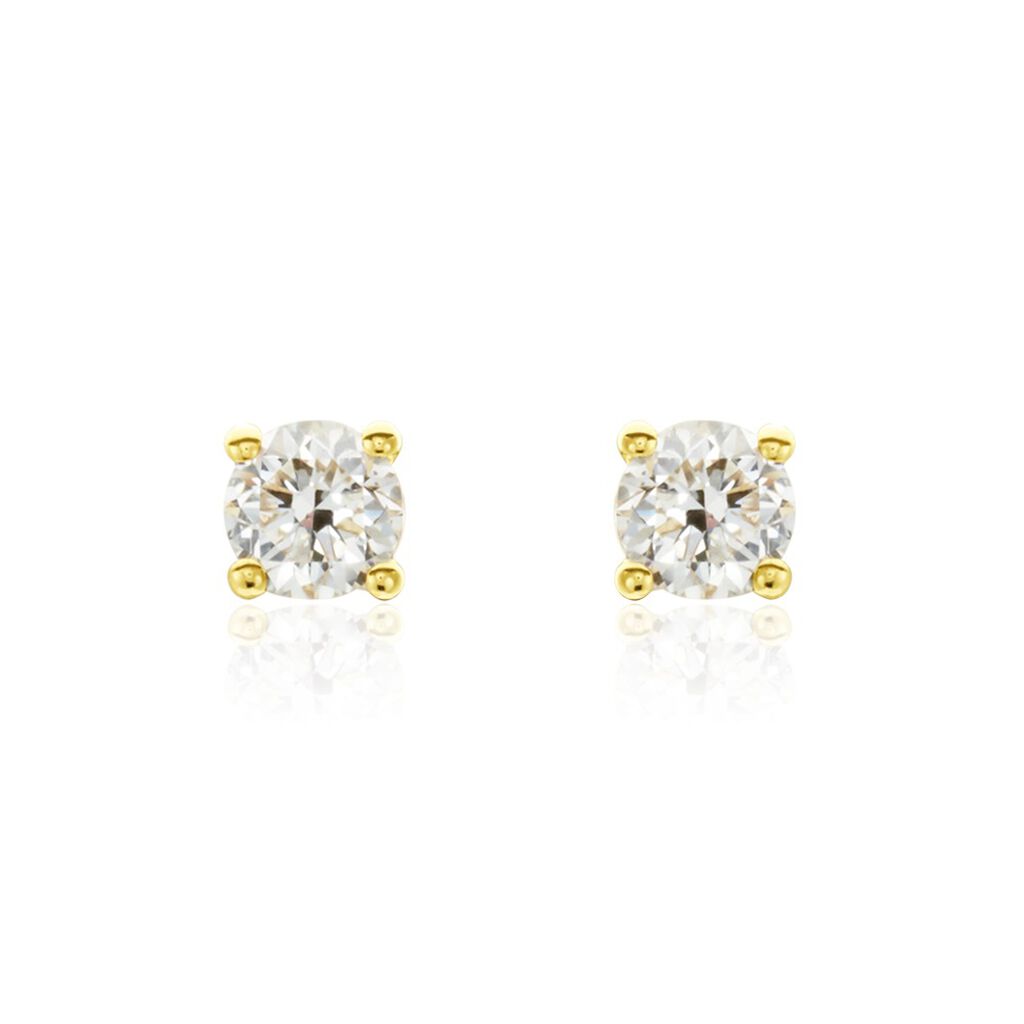 Boucles D'oreilles Puces Or Jaune Victoria Diamants - Clous d'oreilles Femme | Histoire d&rsquo;Or