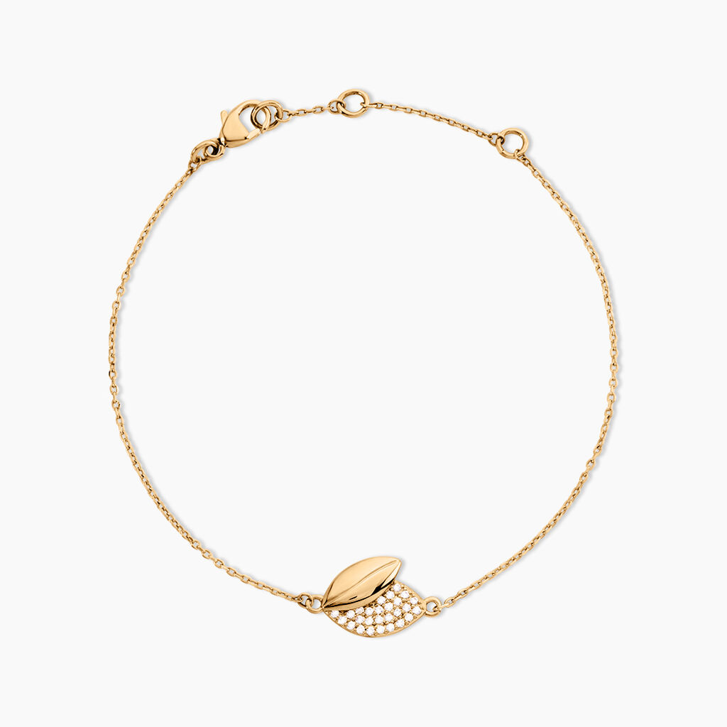 Bracelet Plaqu&eacute; Or Jaune Simao Oxydes De Zirconium - Bracelets Femme | Histoire d&rsquo;Or