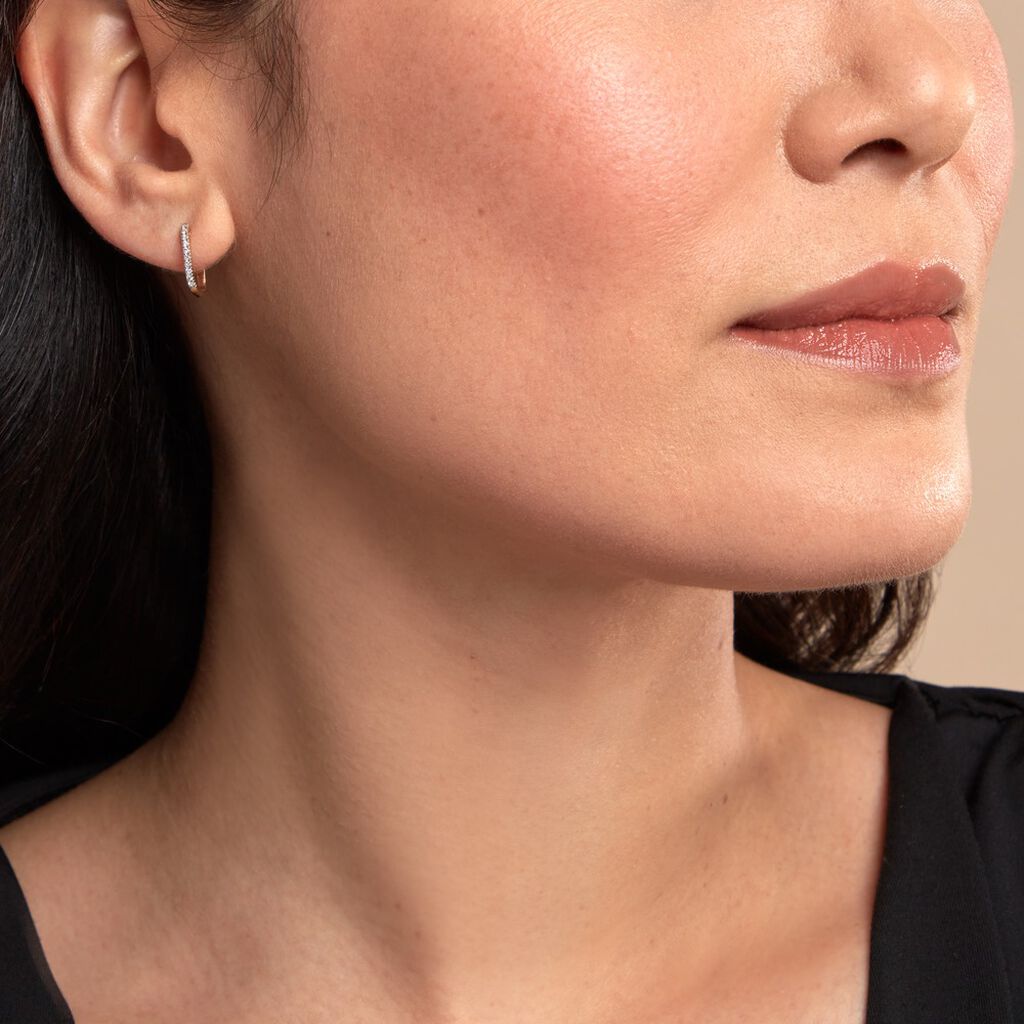 Créoles Or Jaune Araminta Diamant - Boucles d'oreilles créoles Femme | Histoire d’Or