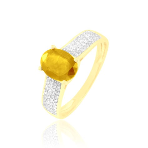Bague Crista Or Jaune Citrine Et Diamant - Bagues solitaires Femme | Histoire d&rsquo;Or