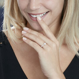 Bague Solitaire Laetitia Or Blanc Diamant Synthetique - Bagues solitaires Femme | Histoire d’Or