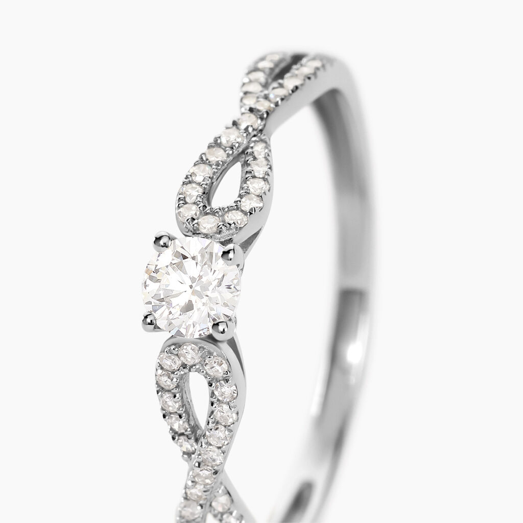 Bague Solitaire Livia Or Blanc Diamant - Bagues solitaires Femme | Histoire d&rsquo;Or