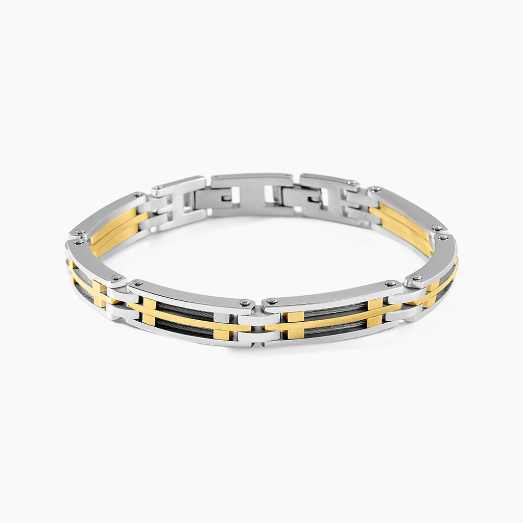 Bracelet Jourdan Priam Acier Bicolore - Bracelets Homme | Histoire d’Or