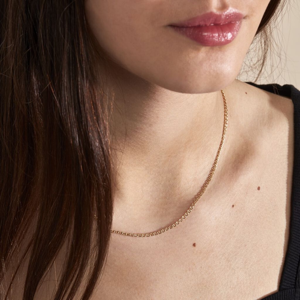 Collier Capucin Or Jaune Maille Marine Plate - Chaines Femme | Histoire d’Or