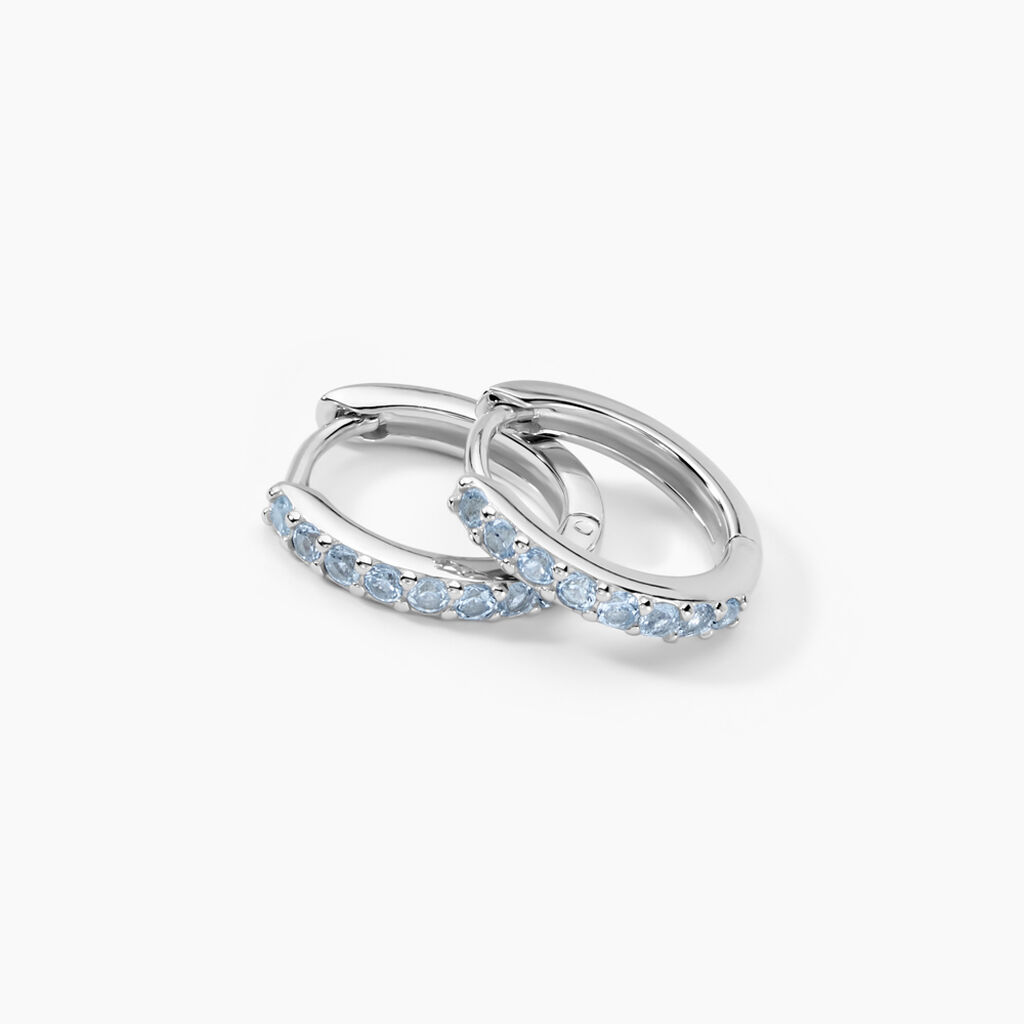 Créoles Rio Argent Blanc Oxyde De Zirconium - Boucles d'oreilles créoles Femme | Histoire d’Or