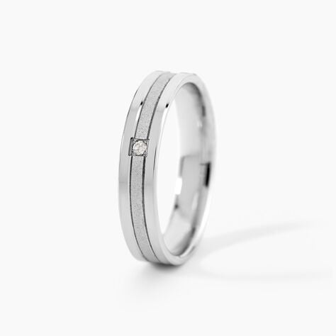 Alliance Juni Or Blanc Diamant - Alliances avec pierres Unisex | Histoire d&rsquo;Or