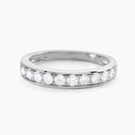 Demi-alliance Or Blanc  Valentine Diamant Synthetique - Alliances 18 carats Femme | Histoire d&rsquo;Or