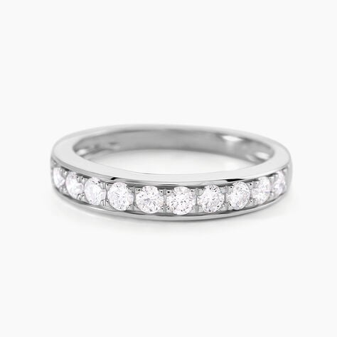 Demi-alliance Or Blanc  Valentine Diamant Synthetique - Alliances 18 carats Femme | Histoire d&rsquo;Or