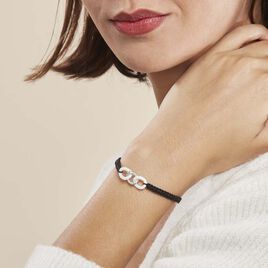 Bracelet Link Argent Blanc Oxyde De Zirconium Et Céramique - Bracelets cordon Femme | Histoire d’Or