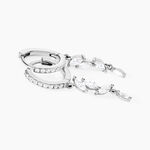 Cr&eacute;oles Elnore Argent Blanc Oxyde De Zirconium - Boucles d'oreilles cr&eacute;oles Femme | Histoire d&rsquo;Or