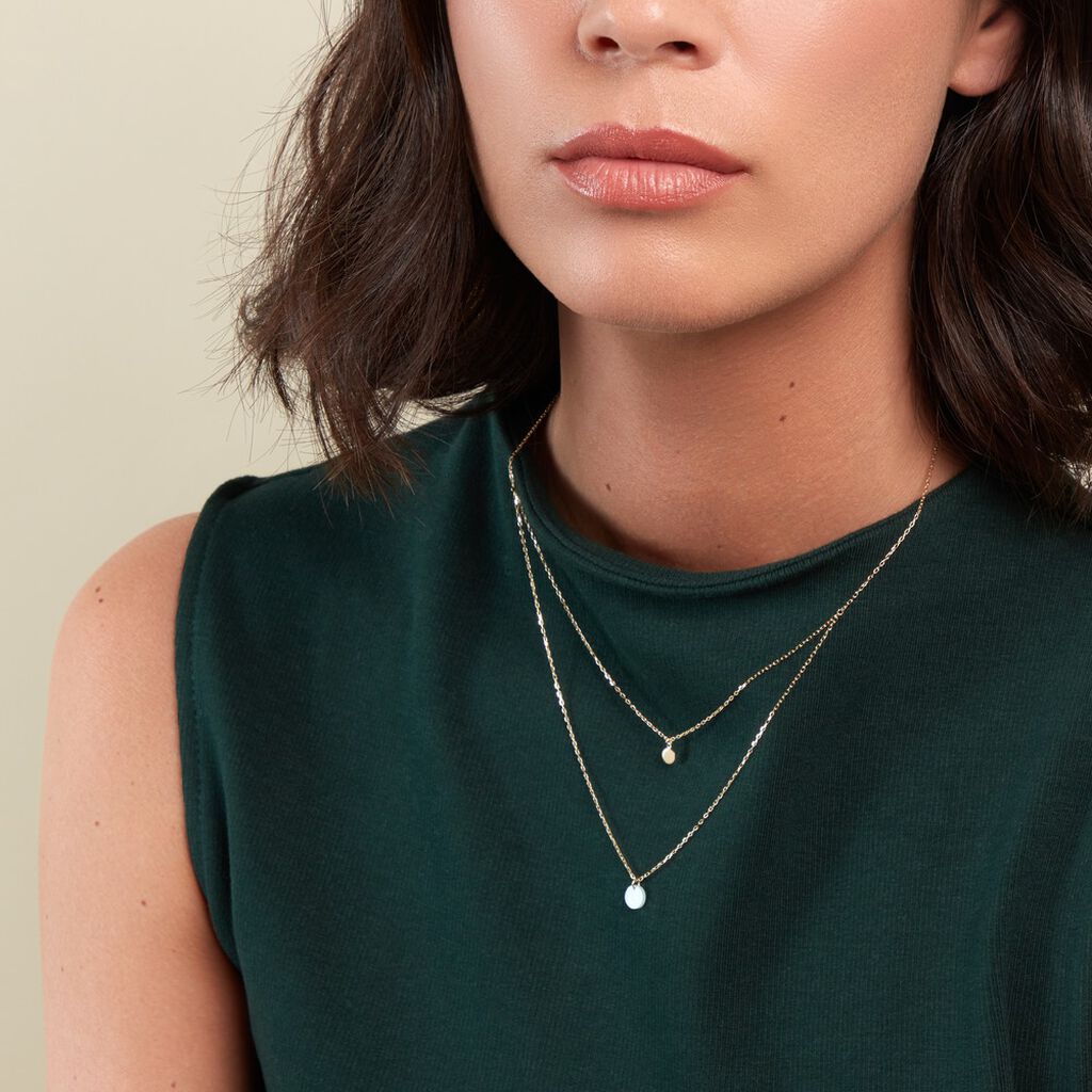 Collier Pampilles Colorées Or Jaune Amazonite - Colliers doubles et triples chaînes Femme | Histoire d’Or