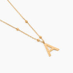 Collier Plaqu&eacute; Or Jaune Lettra - Colliers fantaisie Femme | Histoire d&rsquo;Or