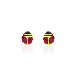 Boucles D'oreilles Puces Or Jaune Helidie Email - Clous d'oreilles Enfant | Histoire d’Or