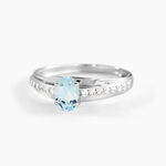 Bague Solitaire Tahyss Or Blanc Topaze Et Oxyde De Zirconium - Bagues solitaires Femme | Histoire d&rsquo;Or