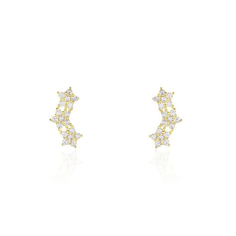 Boucles D'oreilles Puces Or Jaune Youssa Oxydes De Zirconium - Clous d'oreilles Femme | Histoire d&rsquo;Or