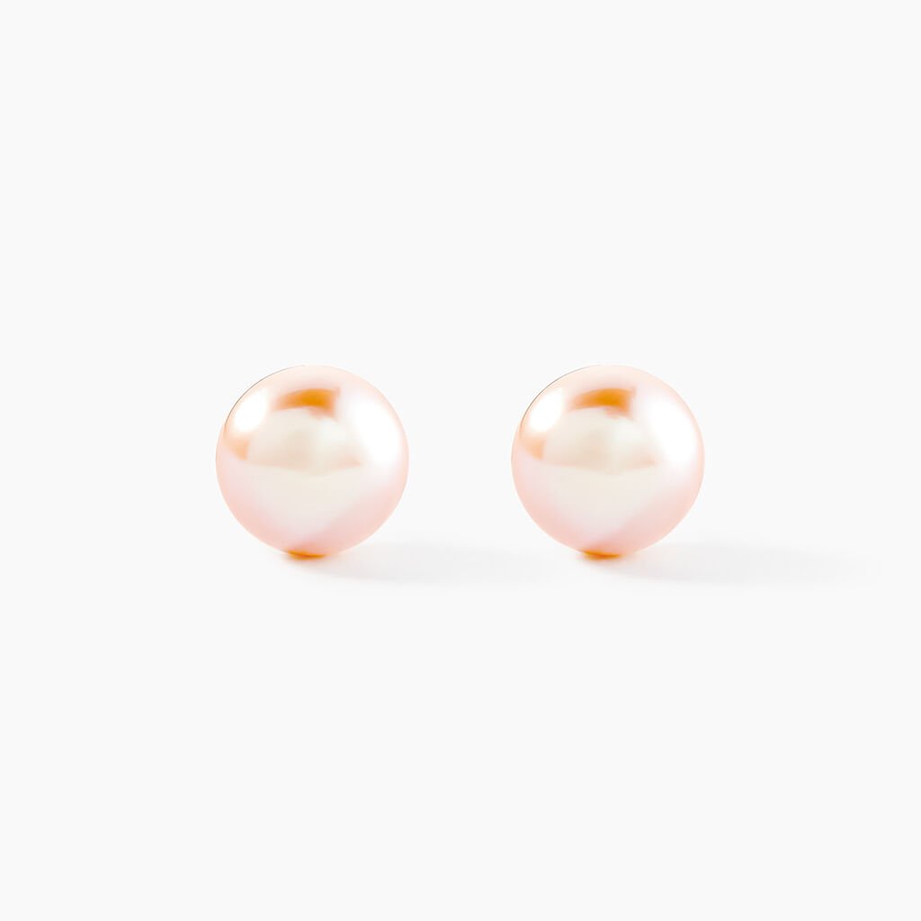 Boucles D'oreilles Puces Ursulina Or Jaune Perle De Culture - Clous d'oreilles Femme | Histoire d’Or