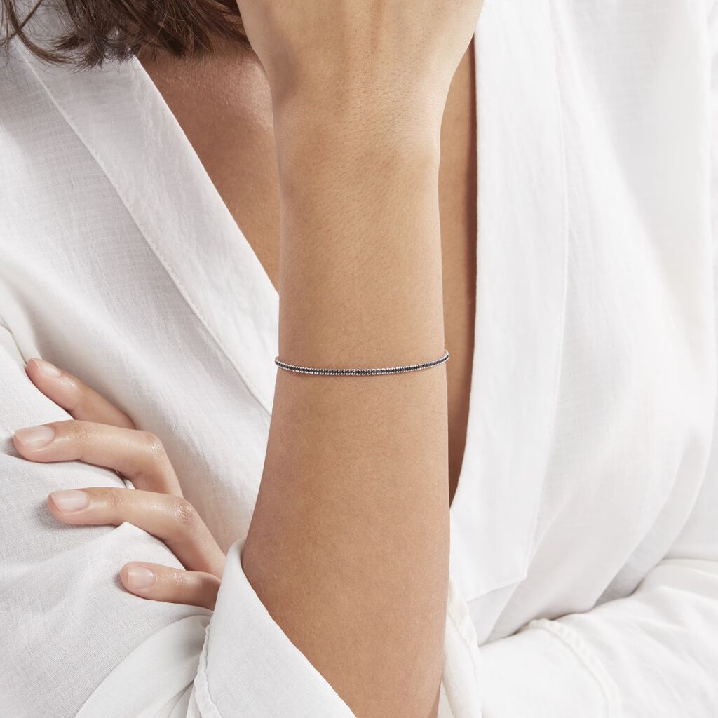 Bracelet Lou-anne Argent Blanc Oxyde De Zirconium Noir - Bracelets Femme | Histoire d’Or